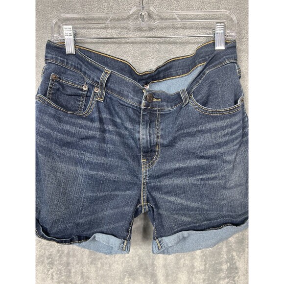 Levi’s Women’s Denim Shorts Blue Rolled Cuff Size 32 M - Picture 3 of 13